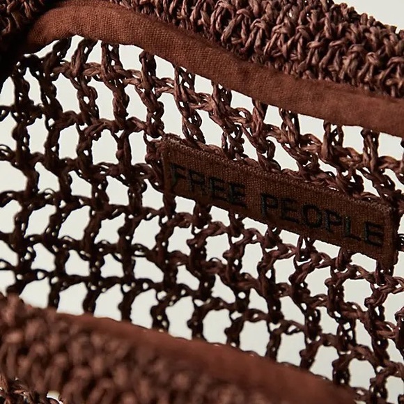 Free People Sandbound Clutch Chocolate Brown Crochet Bag - Picture 2 of 3